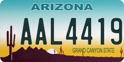AZ license plate AAL4419