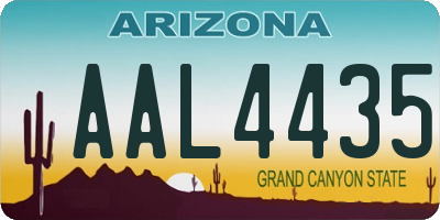 AZ license plate AAL4435