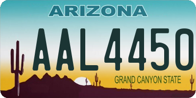 AZ license plate AAL4450