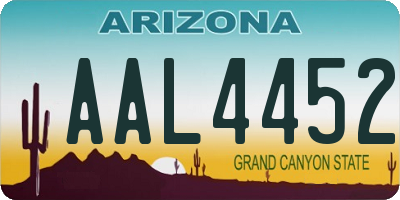 AZ license plate AAL4452