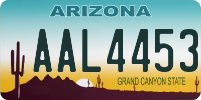 AZ license plate AAL4453