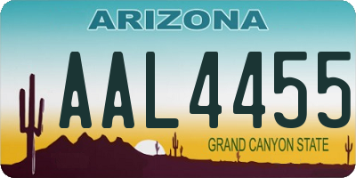 AZ license plate AAL4455