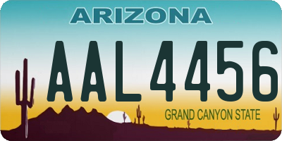 AZ license plate AAL4456