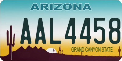 AZ license plate AAL4458