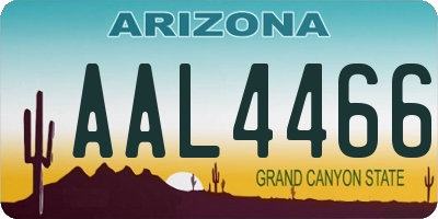 AZ license plate AAL4466