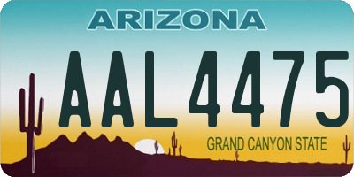 AZ license plate AAL4475