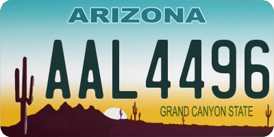 AZ license plate AAL4496