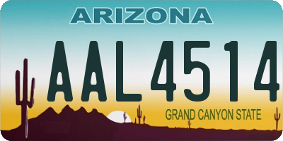 AZ license plate AAL4514