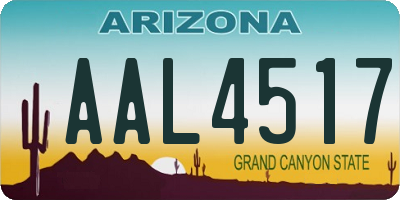 AZ license plate AAL4517