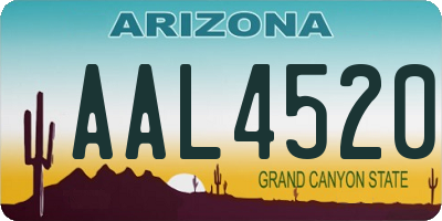 AZ license plate AAL4520