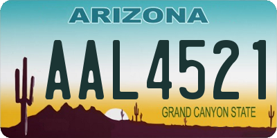 AZ license plate AAL4521