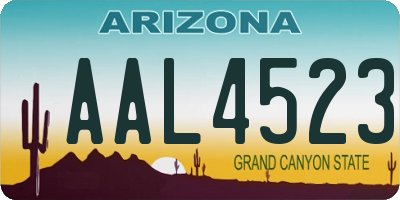 AZ license plate AAL4523