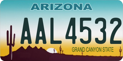 AZ license plate AAL4532