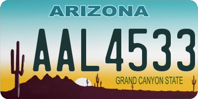 AZ license plate AAL4533