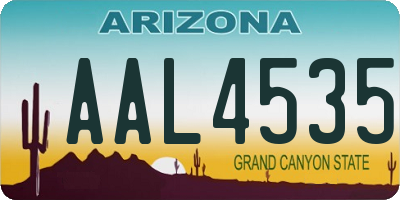 AZ license plate AAL4535