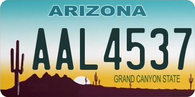 AZ license plate AAL4537