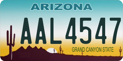 AZ license plate AAL4547