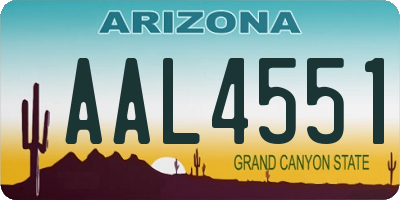 AZ license plate AAL4551