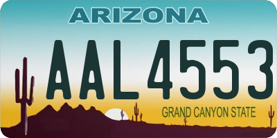 AZ license plate AAL4553