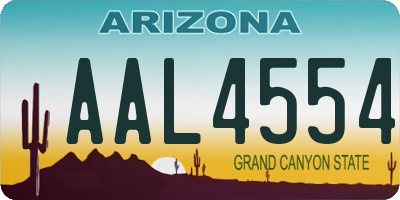 AZ license plate AAL4554