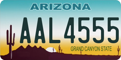 AZ license plate AAL4555