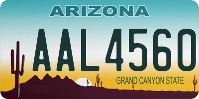 AZ license plate AAL4560