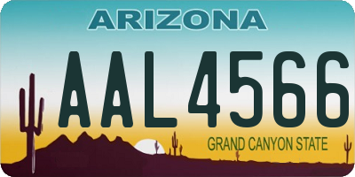 AZ license plate AAL4566