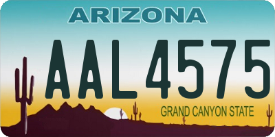 AZ license plate AAL4575