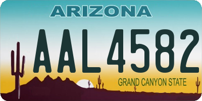 AZ license plate AAL4582