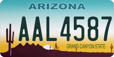 AZ license plate AAL4587