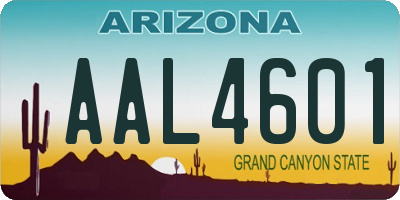 AZ license plate AAL4601