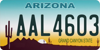 AZ license plate AAL4603