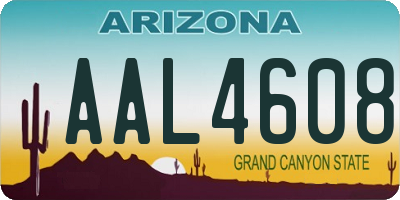 AZ license plate AAL4608