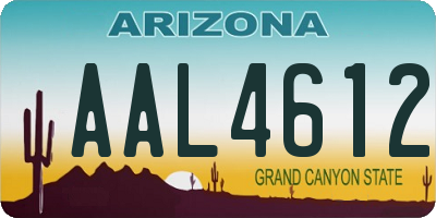 AZ license plate AAL4612