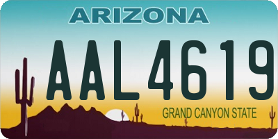 AZ license plate AAL4619