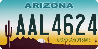 AZ license plate AAL4624