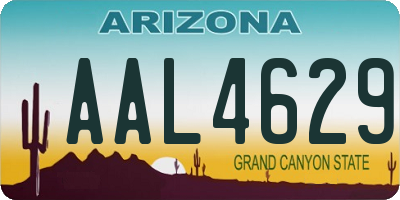 AZ license plate AAL4629