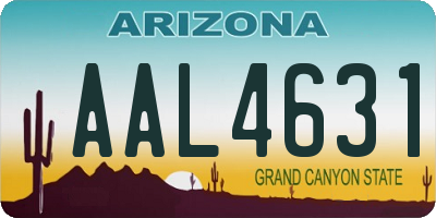 AZ license plate AAL4631