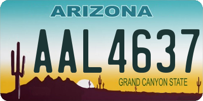 AZ license plate AAL4637