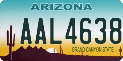 AZ license plate AAL4638