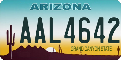 AZ license plate AAL4642