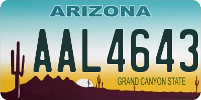 AZ license plate AAL4643