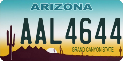 AZ license plate AAL4644