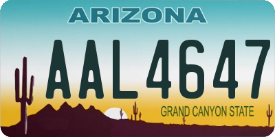 AZ license plate AAL4647