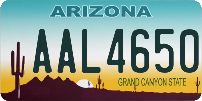 AZ license plate AAL4650