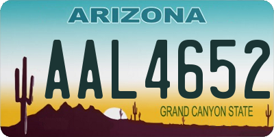 AZ license plate AAL4652