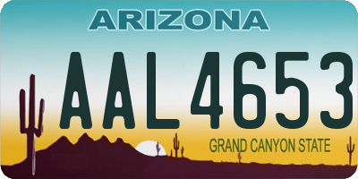 AZ license plate AAL4653