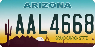 AZ license plate AAL4668