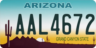 AZ license plate AAL4672