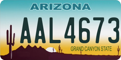 AZ license plate AAL4673